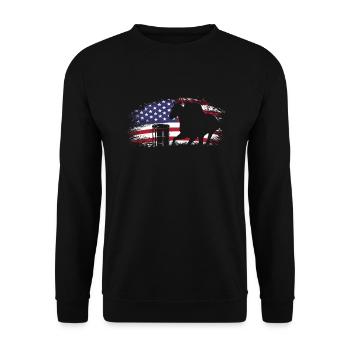 Lustige Pferderennen Pferderennen Geschenkidee - Unisex Pullover - Schwarz - Vorne - Alina (178cm) & Michal (187cm)