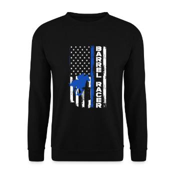 Lustige Pferderennen Pferderennen Geschenkidee - Unisex Pullover - Schwarz - Vorne - Alina (178cm) & Michal (187cm)