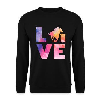 Lustige Pferderennen Pferderennen Geschenkidee - Unisex Pullover - Schwarz - Vorne - Alina (178cm) & Michal (187cm)