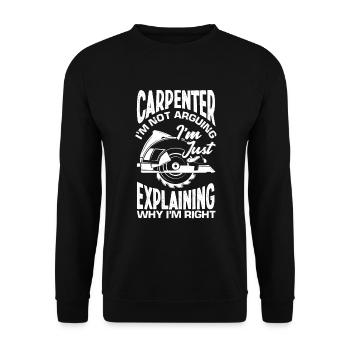 Drôle de menuisier Charpentier Charpentier Charpentier Charpentier - Sweat-shirt Unisexe - noir - Devant - Alina (178cm) & Michal (187cm)