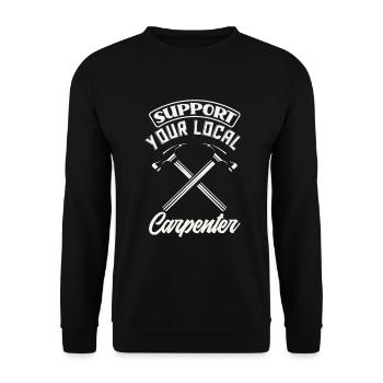 Drôle de menuisier Charpentier Charpentier Charpentier Charpentier - Sweat-shirt Unisexe - noir - Devant - Alina (178cm) & Michal (187cm)