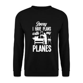 Drôle de menuisier Charpentier Charpentier Charpentier Charpentier - Sweat-shirt Unisexe - noir - Devant - Alina (178cm) & Michal (187cm)