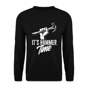 Lustige Holzarbeiter Tischler Schreiner Zimmermann - Unisex Pullover - Schwarz - Vorne - Alina (178cm) & Michal (187cm)