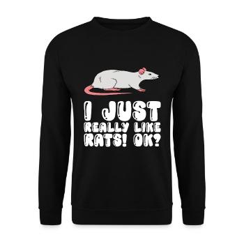J’aime beaucoup les rats - Sweat-shirt Unisexe - noir - Devant - Alina (178cm) & Michal (187cm)
