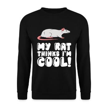Mon rat pense que je suis cool - Sweat-shirt Unisexe - noir - Devant - Alina (178cm) & Michal (187cm)