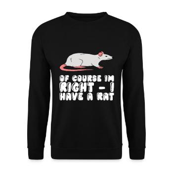 Bien sûr que j’ai raison, j’ai un rat - Sweat-shirt Unisexe - noir - Devant - Alina (178cm) & Michal (187cm)