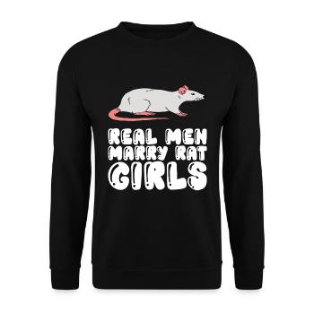 Real Men Marry Rat Girls - Unisex Sweatshirt - black - Front - Alina (178cm) & Michal (187cm)