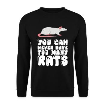 Man Kann Nie Zu Viele Ratten Haben - Unisex Pullover - Schwarz - Vorne - Alina (178cm) & Michal (187cm)