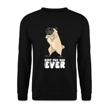 Best Pug Dad Ever - Unisex Sweatshirt - black - Front - Alina (178cm) & Michal (187cm)