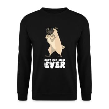 Best Pug Mom Ever - Unisex Sweatshirt - black - Front - Alina (178cm) & Michal (187cm)