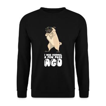 I Was Normal A Few Pugs Ago - Unisex Sweatshirt - black - Front - Alina (178cm) & Michal (187cm)