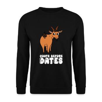 Ziegen Vor Datteln - Unisex Pullover - Schwarz - Vorne - Alina (178cm) & Michal (187cm)