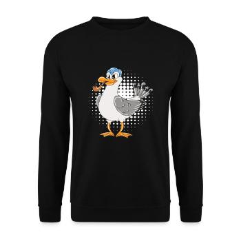 Capitaine Seagull Mer Baltique Mer du Nord Drôles de Mouettes - Sweat-shirt Unisexe - noir - Devant - Alina (178cm) & Michal (187cm)