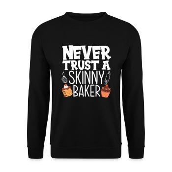Lustiges Hobby Bäcker Geschenk - Unisex Pullover - Schwarz - Vorne - Alina (178cm) & Michal (187cm)