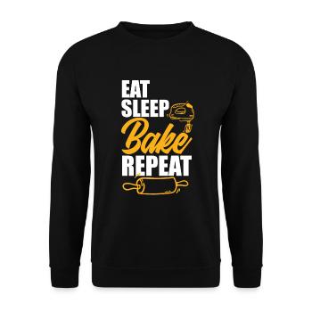Lustiges Hobby Bäcker Geschenk - Unisex Pullover - Schwarz - Vorne - Alina (178cm) & Michal (187cm)