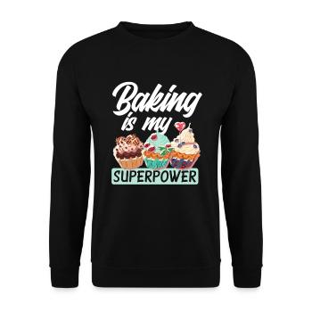 Lustiges Hobby Bäcker Geschenk - Unisex Pullover - Schwarz - Vorne - Alina (178cm) & Michal (187cm)