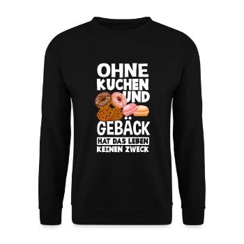 Ohne Kuchen Und Gebäck Lustiges Backen Geschenk - Unisex Pullover - Schwarz - Vorne - Alina (178cm) & Michal (187cm)