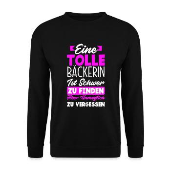 Lustiges Bäckerin Geschenk - Unisex Pullover - Schwarz - Vorne - Alina (178cm) & Michal (187cm)