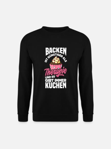 Backen Ist Günstiger Als Therapie Lustiges Backen - Unisex Pullover - Schwarz