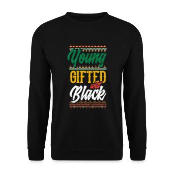 Melanin African American African American Woman - Unisex Sweatshirt - black - Front - Alina (178cm) & Michal (187cm)