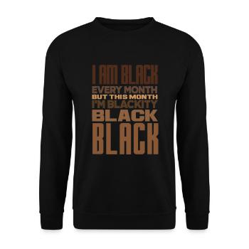 Melanin African American African American Woman - Unisex Sweatshirt - black - Front - Alina (178cm) & Michal (187cm)
