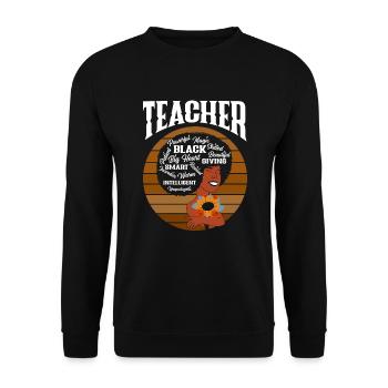 Melanin African American African American Woman - Unisex Sweatshirt - black - Front - Alina (178cm) & Michal (187cm)