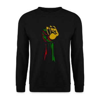 Melanin Afroamerikanisch Afroamerikanische Frau - Unisex Pullover - Schwarz - Vorne - Alina (178cm) & Michal (187cm)