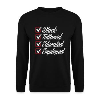 Melanin African American African American Woman - Unisex Sweatshirt - black - Front - Alina (178cm) & Michal (187cm)