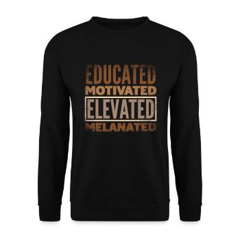 Melanin African American African American Woman - Unisex Sweatshirt - black - Front - Alina (178cm) & Michal (187cm)