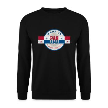 Lustiges Panama Panamaer Panamaerin Geschenk - Unisex Pullover - Schwarz - Vorne - Alina (178cm) & Michal (187cm)