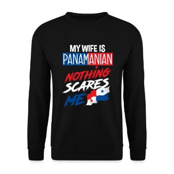 Lustiges Panama Panamaer Panamaerin Geschenk - Unisex Pullover - Schwarz - Vorne - Alina (178cm) & Michal (187cm)