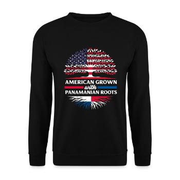 Lustiges Panama Panamaer Panamaerin Geschenk - Unisex Pullover - Schwarz - Vorne - Alina (178cm) & Michal (187cm)