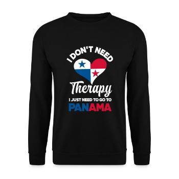 Lustiges Panama Panamaer Panamaerin Geschenk - Unisex Pullover - Schwarz - Vorne - Alina (178cm) & Michal (187cm)