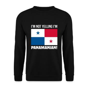 Lustiges Panama Panamaer Panamaerin Geschenk - Unisex Pullover - Schwarz - Vorne - Alina (178cm) & Michal (187cm)