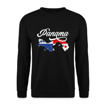Lustiges Panama Panamaer Panamaerin Geschenk - Unisex Pullover - Schwarz - Vorne - Alina (178cm) & Michal (187cm)
