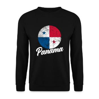 Lustiges Panama Panamaer Panamaerin Geschenk - Unisex Pullover - Schwarz - Vorne - Alina (178cm) & Michal (187cm)