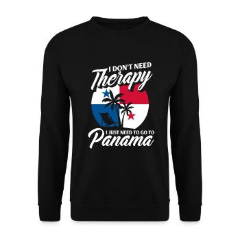 Lustiges Panama Panamaer Panamaerin Geschenk - Unisex Pullover - Schwarz - Vorne - Alina (178cm) & Michal (187cm)