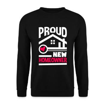 Hausbesitzer Hauskauf Geschenk - Unisex Pullover - Schwarz - Vorne - Alina (178cm) & Michal (187cm)