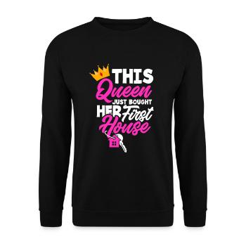 Homeowner Home Purchase Gift - Unisex Sweatshirt - black - Front - Alina (178cm) & Michal (187cm)