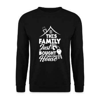 Homeowner Home Purchase Gift - Unisex Sweatshirt - black - Front - Alina (178cm) & Michal (187cm)