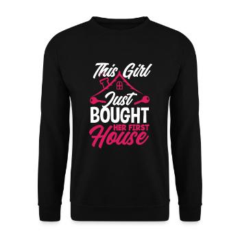Homeowner Home Purchase Gift - Unisex Sweatshirt - black - Front - Alina (178cm) & Michal (187cm)