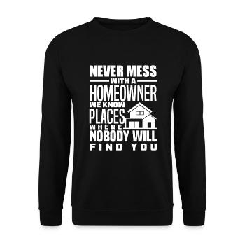 Homeowner Home Purchase Gift - Unisex Sweatshirt - black - Front - Alina (178cm) & Michal (187cm)