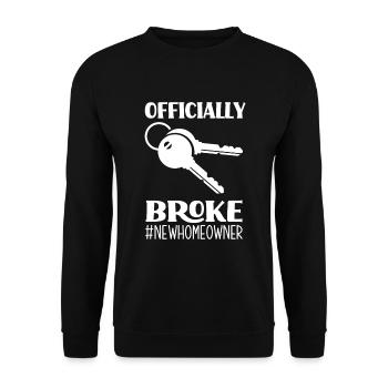 Hausbesitzer Hauskauf Geschenk - Unisex Pullover - Schwarz - Vorne - Alina (178cm) & Michal (187cm)