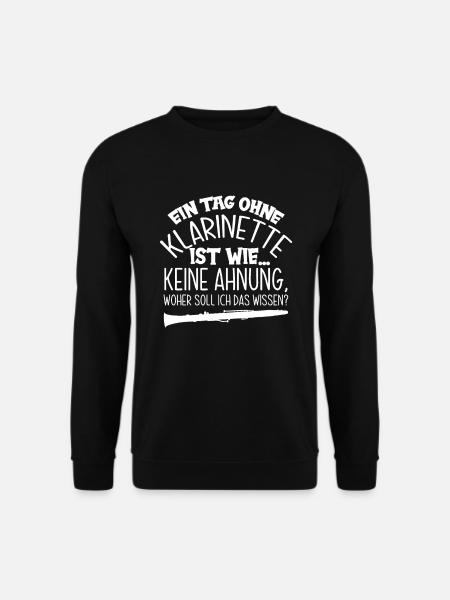 Lustiges Klarinette Klarinettist Geschenk - Unisex Pullover - Schwarz