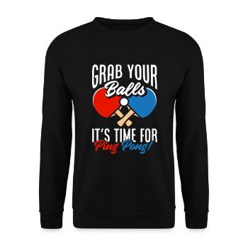 Fun Table Tennis Gift - Unisex Sweatshirt - black - Front - Alina (178cm) & Michal (187cm)