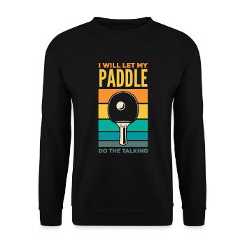 Fun Table Tennis Gift - Unisex Sweatshirt - black - Front - Alina (178cm) & Michal (187cm)
