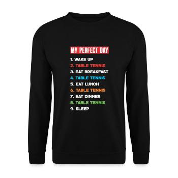 Fun Table Tennis Gift - Unisex Sweatshirt - black - Front - Alina (178cm) & Michal (187cm)