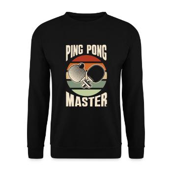 Fun Table Tennis Gift - Unisex Sweatshirt - black - Front - Alina (178cm) & Michal (187cm)