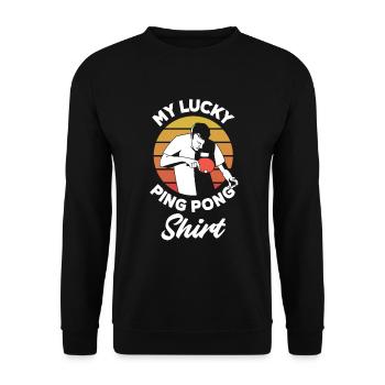 Fun Table Tennis Gift - Unisex Sweatshirt - black - Front - Alina (178cm) & Michal (187cm)