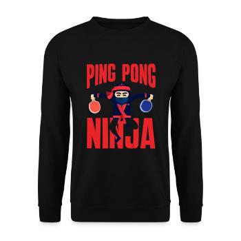 Fun Table Tennis Gift - Unisex Sweatshirt - black - Front - Alina (178cm) & Michal (187cm)